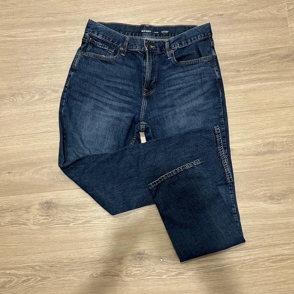 EUC Old Navy Men's Straight Jeans - Dark Denim